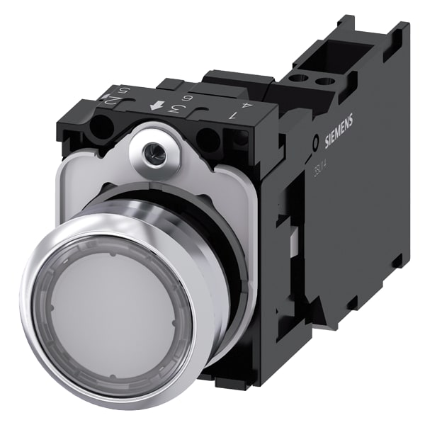 SIEMENS SIE3SU11560AB703FA0 PULS.LUM.MET.TRAS MOMENT 1NO+1NC LED230V