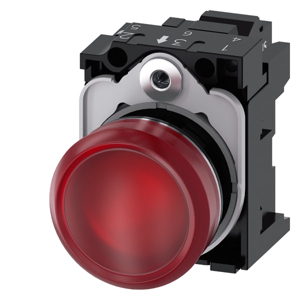 SIEMENS SIE3SU11526AA203AA0 IND.LUM.ROSSO LENTE LISC.MOLL.LED 24V UC