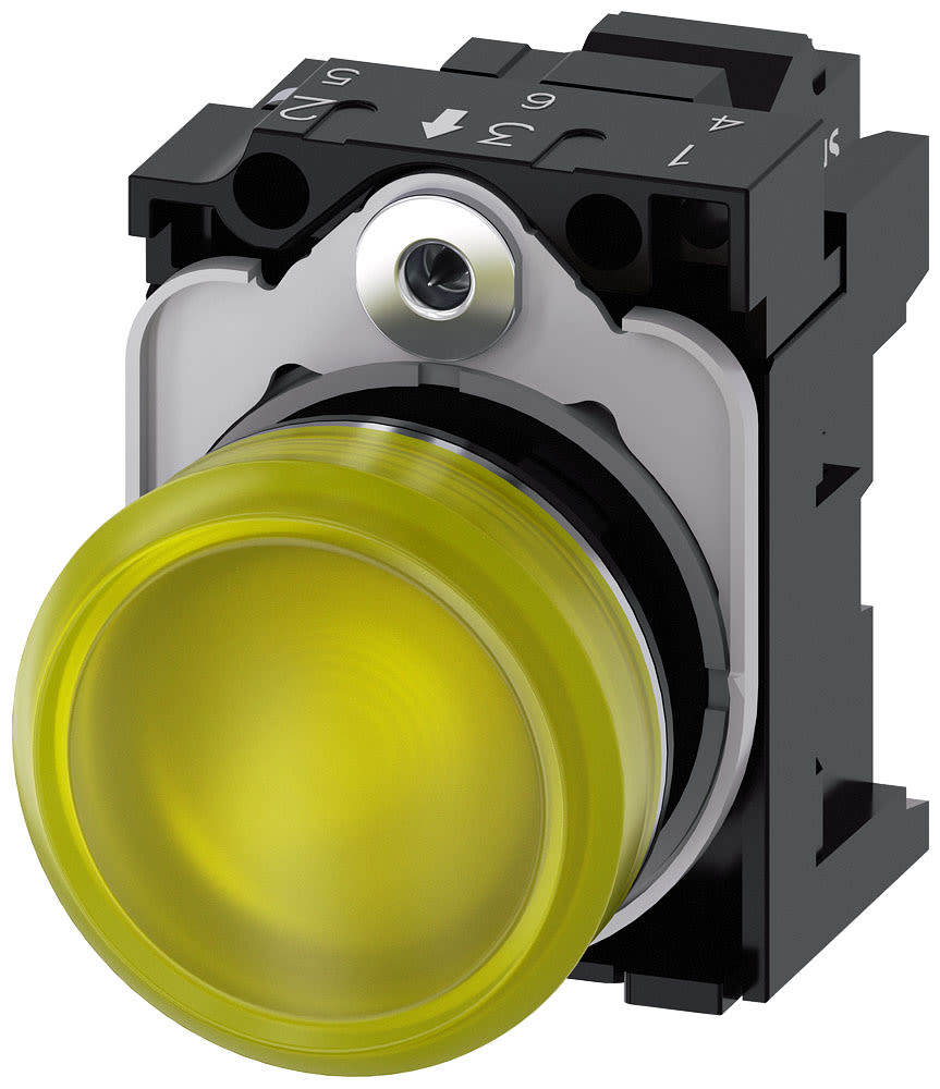 SIEMENS - SIE3SU11526AA303AA0 IND.LUM.GIALLO LENTE LISC.MOLL.LED 24V D