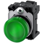 SIEMENS - SIE3SU11536AA403AA0 Indicatore luminoso, 22 mm, rotondo, in metallo lucido, colore verde, gemma, liscia, AC 110 V