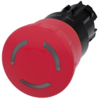 SIEMENS - SIE3SU10011HB200AA0 Pulsante a fungo di ARRESTO DI EMERGENZA, illuminato, 22 mm, rotondo, in plastica, colore rosso, 40 mm
