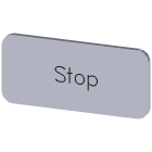 SIEMENS - SIE3SU19000AC810DS0 Targhetta identificativa 12,5 x 27 mm, colore argento, iscrizione: Stop