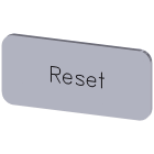 SIEMENS - SIE3SU19000AC810DU0 Targhetta identificativa 12,5 x 27 mm, colore argento, iscrizione: Reset