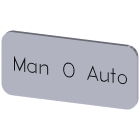 SIEMENS - SIE3SU19000AC810DY0 Targhetta identificativa 12,5 x 27 mm, colore argento, iscrizione: Man-O-Auto