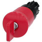 SIEMENS - SIE3SU10001HQ200AA0 Pulsante a fungo di ARRESTO DI EMERGENZA, 22 mm, rotondo, in plastica, colore rosso, con serratura O.M.R.