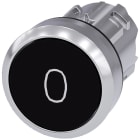 SIEMENS - SIE3SU10500AB100AD0 Pulsante, 22 mm, rotondo, in metallo lucido, colore nero, iscrizione: O, bottone