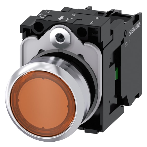 SIEMENS SIE3SU11530AB001BA0 PULS.LUM.PIATTO AMBRA 1NA LED 110V AC