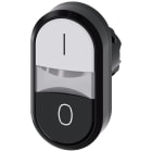 SIEMENS - SIE3SU10013AB610AK0 Pulsante doppio, illuminato, 22 mm, rotondo, in plastica, colore bianco: I, colore nero: O