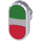 SIEMENS - SIE3SU10513AB420AA0 Pulsante doppio, illuminato, 22 mm, rotondo, in metallo lucido, colore verde, rosso