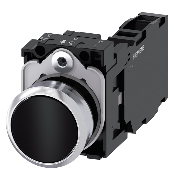 SIEMENS SIE3SU11500AB101FA0 PULS.PIATTO MOMENT MET NERO 1NO+1NC VITE
