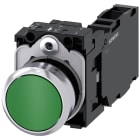 SIEMENS - SIE3SU11500AB401FA0 Pulsante, 22 mm, rotondo, in metallo lucido, colore verde, bottone, 1NO+1NC