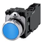 SIEMENS - SIE3SU11500AB501FA0 PULS.PIATTO MOMENT.MET.BLU 1NO+1NC VITE