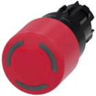 SIEMENS - SIE3SU10011GB200AA0 Pulsante a fungo di ARRESTO DI EMERGENZA, illuminato, 22 mm, rotondo, in plastica, colore rosso, 30 mm