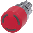SIEMENS - SIE3SU10511GB200AA0 Pulsante a fungo di ARRESTO DI EMERGENZA, illuminato, 22 mm, rotondo, in metallo lucido, colore rosso, 30 mm