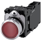 SIEMENS - SIE3SU11520AB201FA0 Pulsante, illuminato, 22 mm, rotondo, in metallo lucido, colore rosso, bottone, 1NO+1NC
