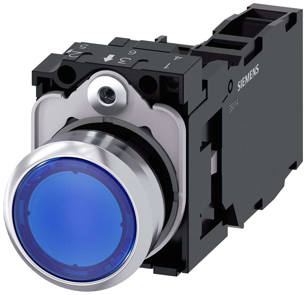 SIEMENS - SIE3SU11520AB501FA0 PULS.LUM.MET.BLU MOMENT 1NO+1NC LED24V V