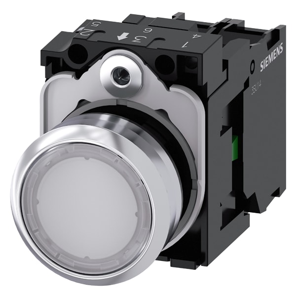 SIEMENS SIE3SU11530AB601BA0 PULS.LUM.PIATTO BIANCO LED 110V AC 1NA