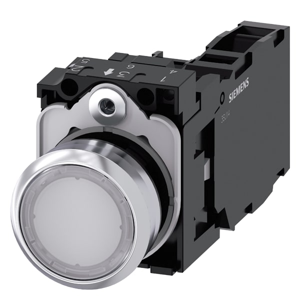 SIEMENS SIE3SU11530AB601FA0 PULS.LUM.MET.BIANC MOMENT 1NO+1NC LED110