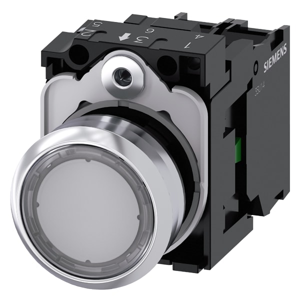 SIEMENS SIE3SU11520AB701BA0 PULS.LUM.PIATTO TRASP.LED 24V UC 1NA