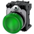 SIEMENS - SIE3SU11536AA401AA0 Indicatore luminoso, 22 mm, rotondo, in metallo lucido, colore verde, gemma, liscia, AC 110 V
