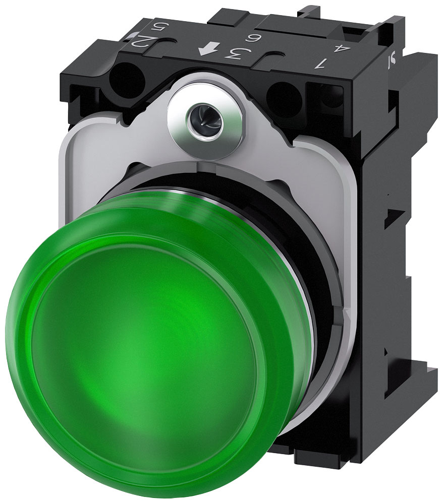 SIEMENS - SIE3SU11536AA401AA0 IND.LUM.VERDE LENTE LISCIA LED 110V AC