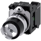 SIEMENS - SIE3SU11504BF113BA0 Selettore a chiave RONIS, 22 mm, rotondo, in metallo lucido, estrazione chiave O+I