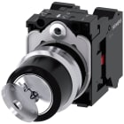 SIEMENS - SIE3SU11504BF013PA0 Selettore a chiave RONIS, 22 mm, rotondo, in metallo lucido, estrazione chiave O