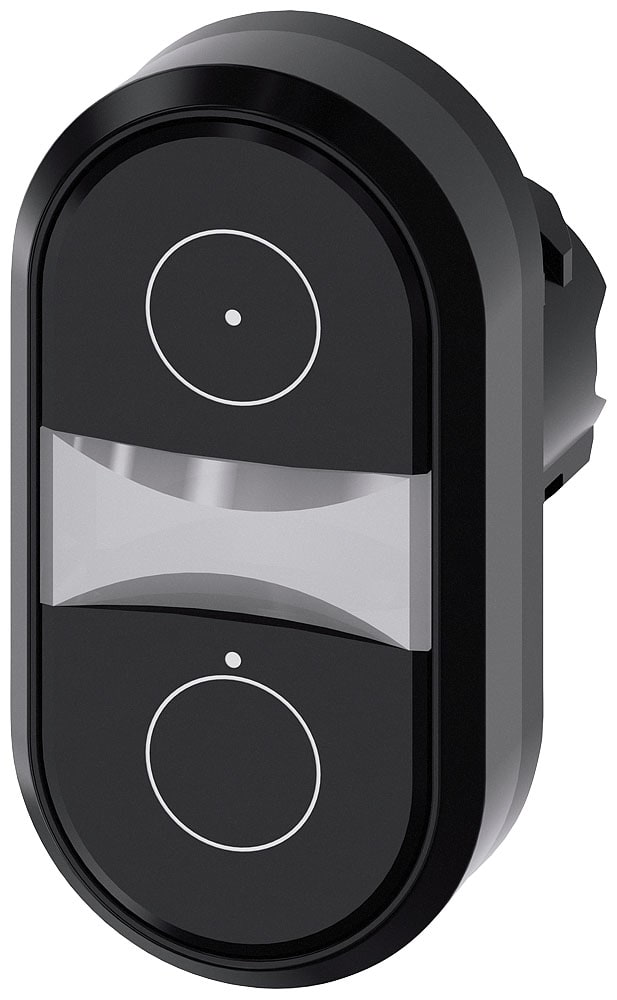 SIEMENS - SIE3SU10003AB110AQ0 PULSANTE DOPPIO PIATTO NERO-NERO ON