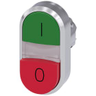 SIEMENS - SIE3SU10503BB420AK0 Pulsante doppio, 22 mm, rotondo, in metallo lucido, colore verde: I, colore rosso: O