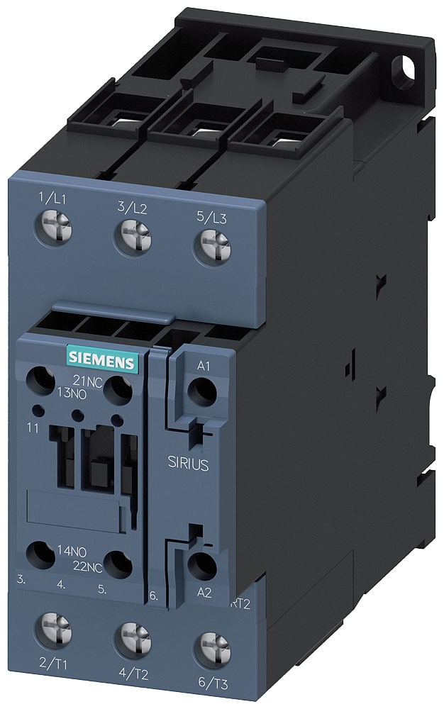 SIEMENS - SIE3RT20381NB300CC0 Contattore, AC-3e, 80 A/37 kW/400 V, a 3 poli, AC/DC 20 ... 33 V, 1NO+1NC, morsetti a vite