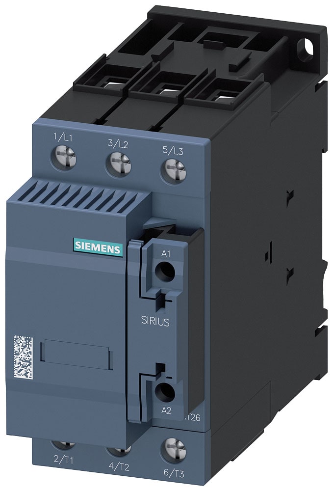 SIEMENS - SIE3RT26361AL23 Contattore AC-6b, 50 kVAr/400 V, 1NO+1NC, AC 230 V, a 3 poli S2