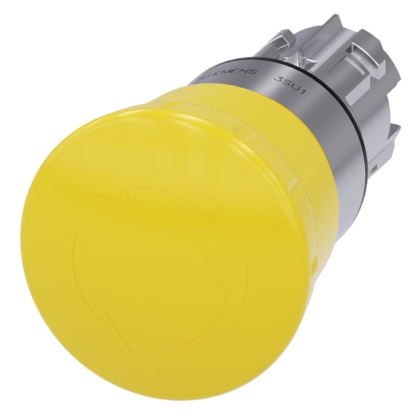 SIEMENS SIE3SU10501HB300AA0 PULS. FUNGO GIALLO ROTAZIONE 40MM MET.