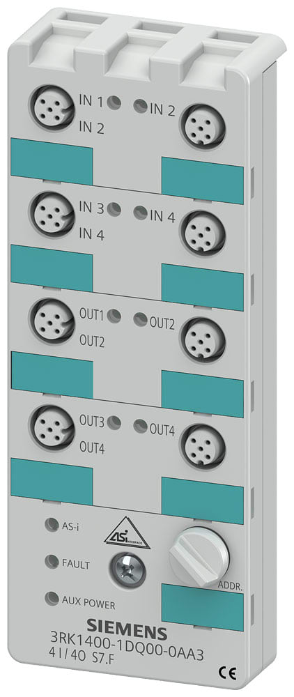 SIEMENS - SIE3RK14001DQ000AA3 Modulo compatto AS-i K60, digitale, 4DI/4DQ, IP67, 4 x 1 ingressi, max. 200 mA
