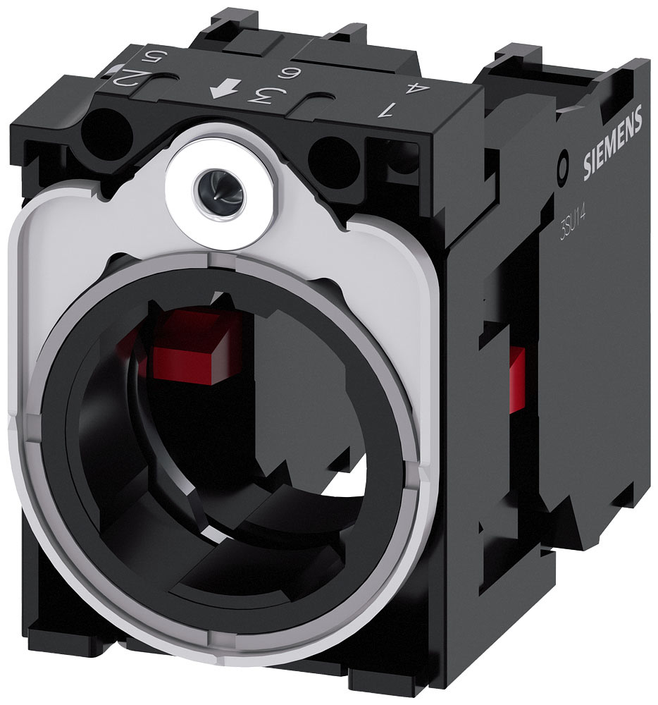SIEMENS - SIE3SU15501AA101PA0 Supporto per 3 moduli, in metallo, 1NC, 1NC, morsetti a vite