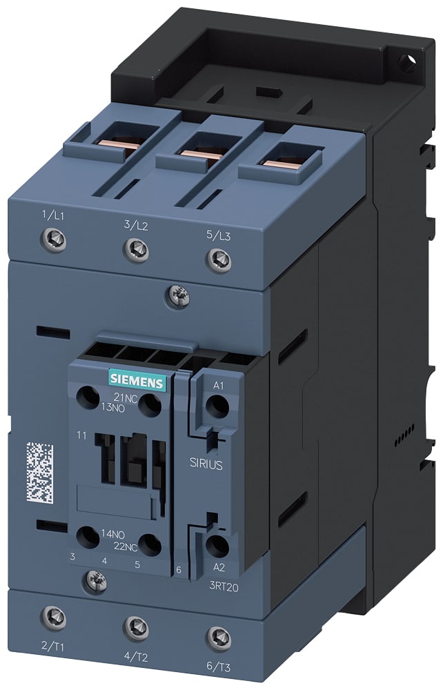 SIEMENS - SIE3RT20461KB40 Contattore dinterfaccia, AC-3e, 95 A/45 kW/400 V, a 3 poli, DC 24 V, 1NO+1NC, morsetti a vite