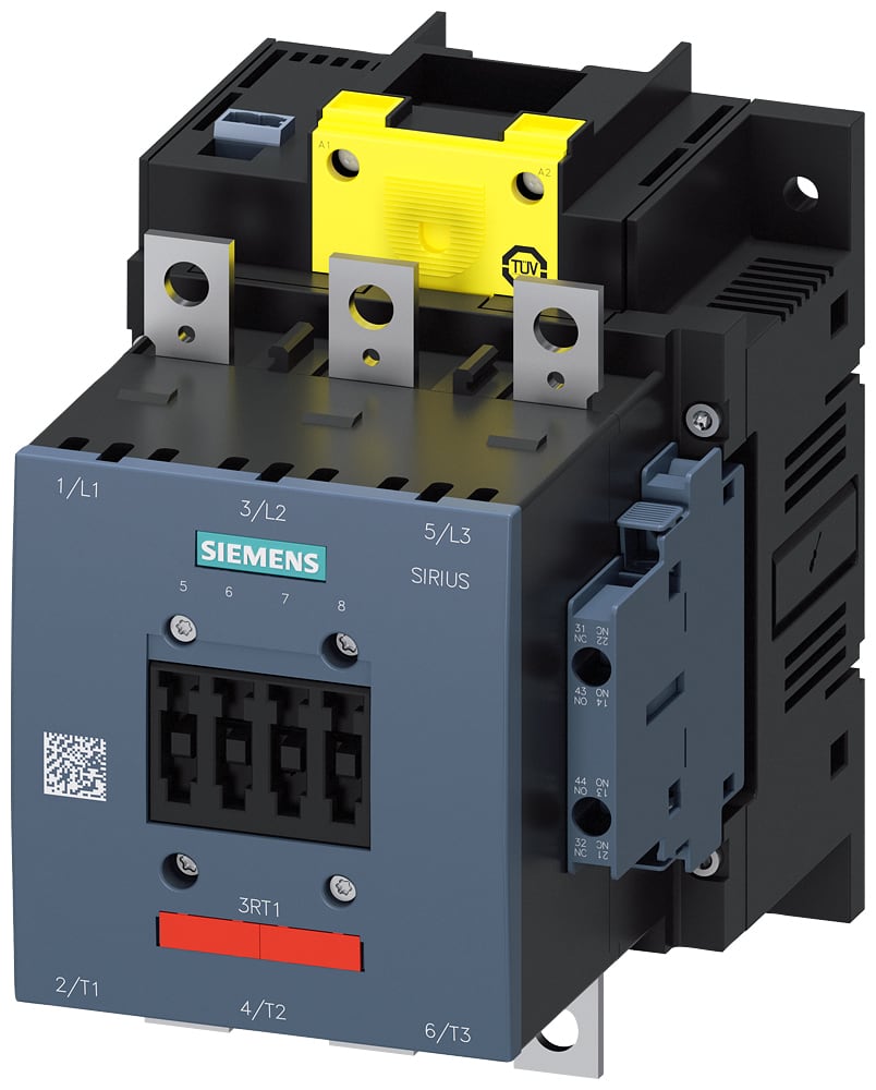 SIEMENS - SIE3RT10556SP363PA0 Contattore, AC-3e, 150 A/75 kW/400 V, a 3 poli, AC/DC 200 ... 277 V, ingresso PLC F, 2NO+2NC, sbarra di collegamento/morsetti a vite