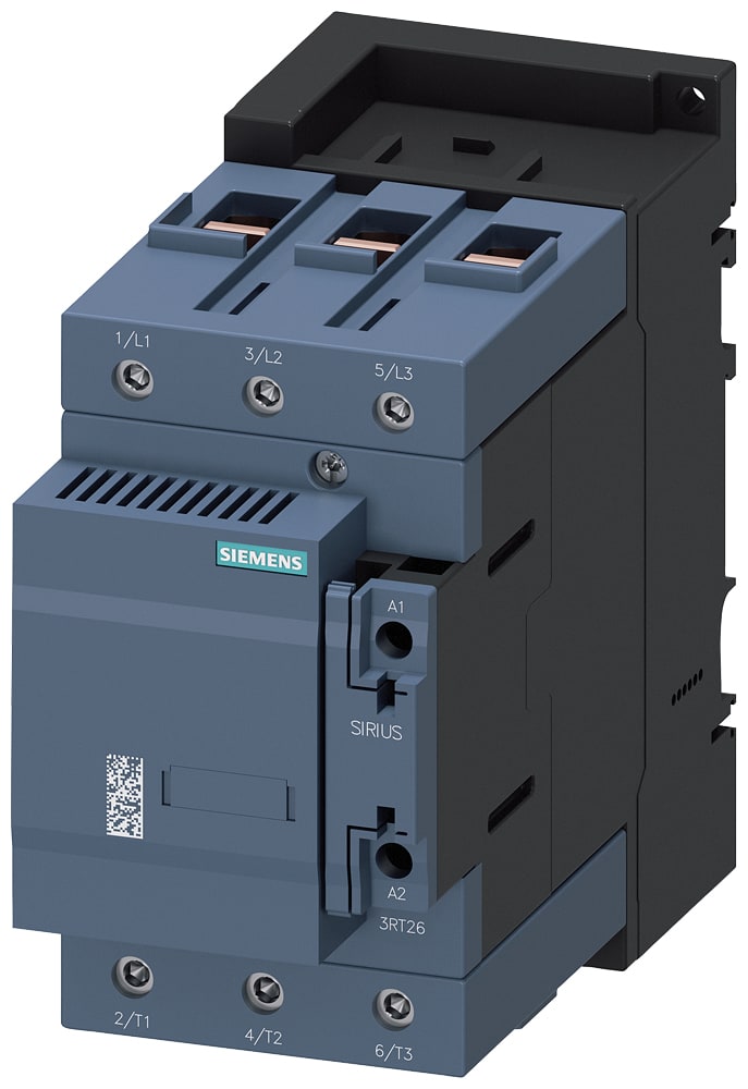 SIEMENS - SIE3RT26461AP03 Contattore per condensatori, AC-6b 100 kVAr/400 V, 1NO+1NC, AC 230 V 50 Hz, S3, morsetti a vite