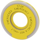 SIEMENS - SIE3SU19010BD310NB0 Disco targhetta rotondo per pulsante a fungo di ARRESTO DI EMERGENZA, colore giallo, illuminato