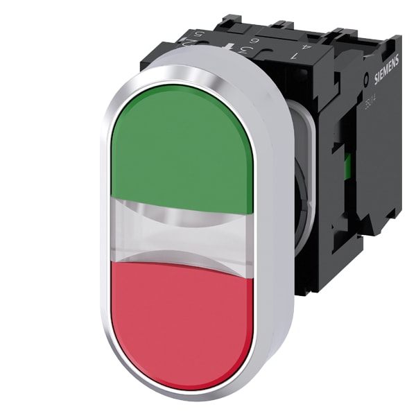 SIEMENS SIE3SU11583AB421MA0 PULS.DOPP.LUM.MET 1NO1NC LED BIANCO 230V