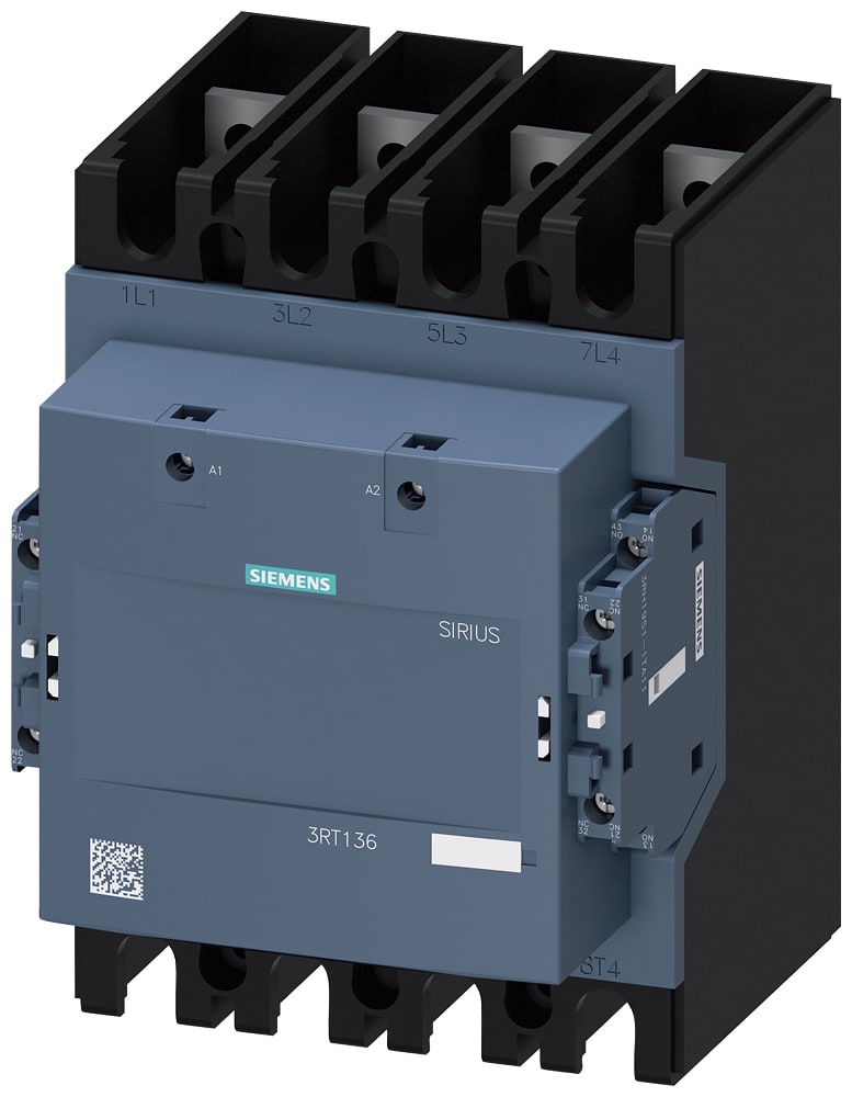 SIEMENS - SIE3RT13636AP36 Contattore, AC-1, 275 A/400 V/40 °C, S10, a 4 poli, AC/DC 100 ... 250 V, 2NO+2NC