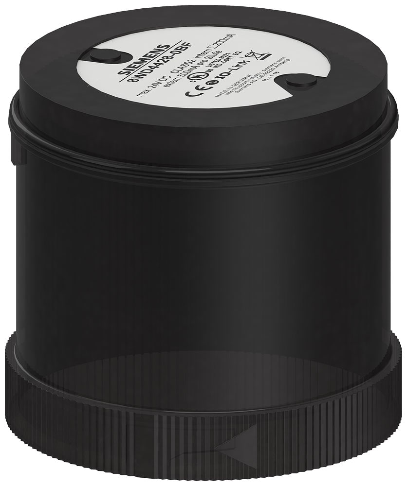 SIEMENS - SIE8WD44280BF Elemento adattatore IO-Link, nero, per 5 elementi di segnalazione, DC 24 V, diametro 70 mm