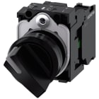 SIEMENS - SIE3SU11002BF101BA0 Selettore, illuminabile, 22 mm, rotondo, in plastica, nero, 1NO