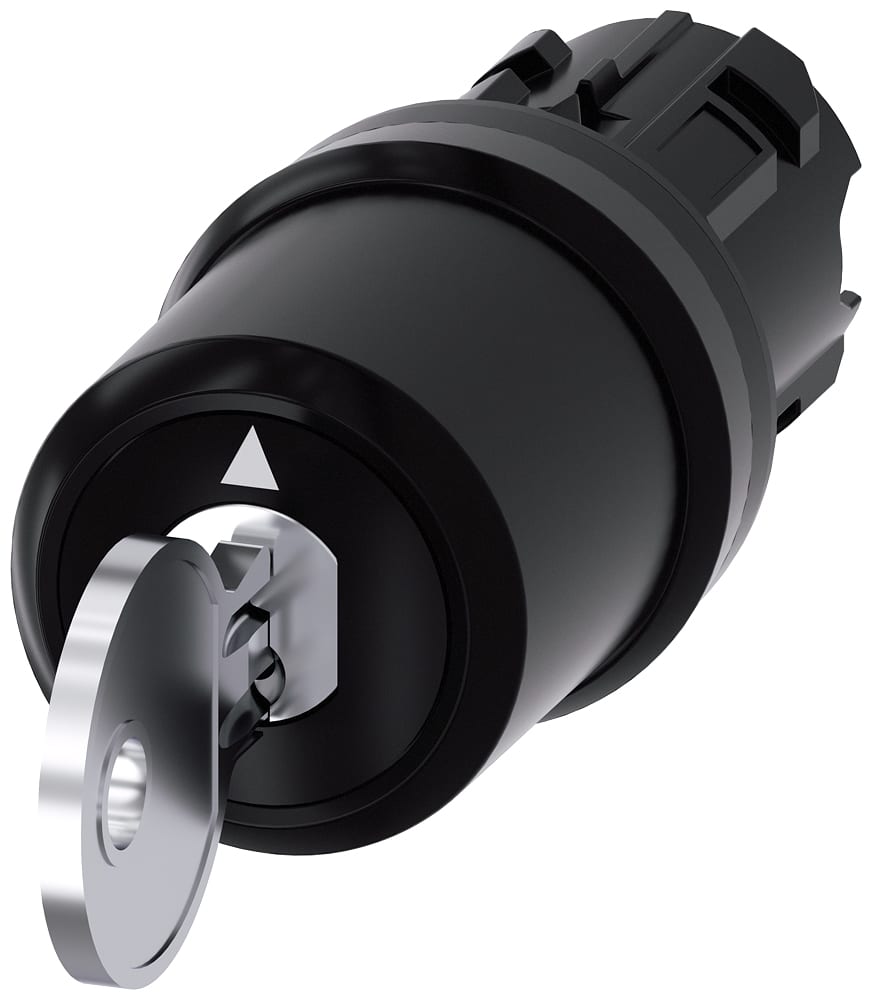SIEMENS - SIE3SU10005HJ010AA0 Selettore a chiave Siemens, C, 22 mm, rotondo, in plastica, estrazione chiave O