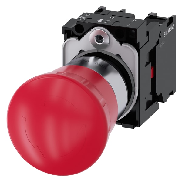 SIEMENS SIE3SU11501HB201PA0 EMERG. STOP MUSHROOM PUSHB., 40MM, RED