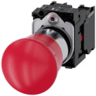 SIEMENS - SIE3SU11501HB201PA0 Pulsante a fungo di ARRESTO DI EMERGENZA, 22 mm, rotondo, in metallo lucido, colore rosso, 1NC, 1NC