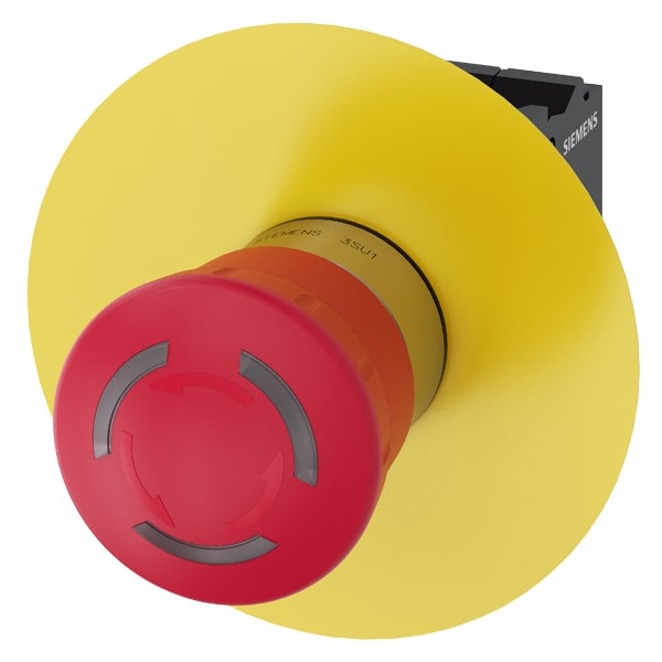 SIEMENS SIE3SU11521HB203PF0 EMERG. STOP MUSHROOM PUSHB., 40MM, RED