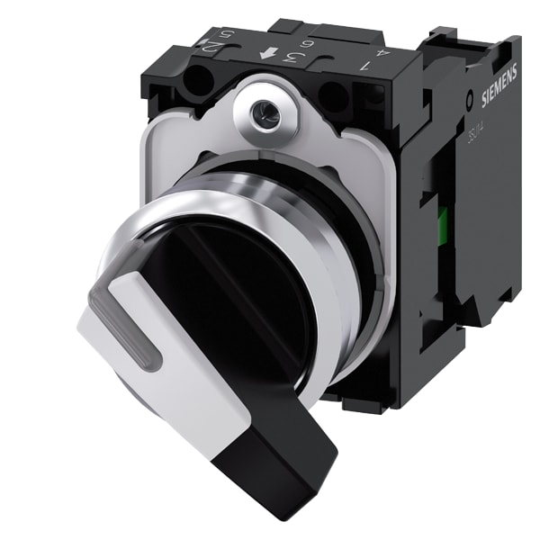 SIEMENS SIE3SU11502CF601BA0 SELECTOR SWITCH, O-I, BLACK, WHITE