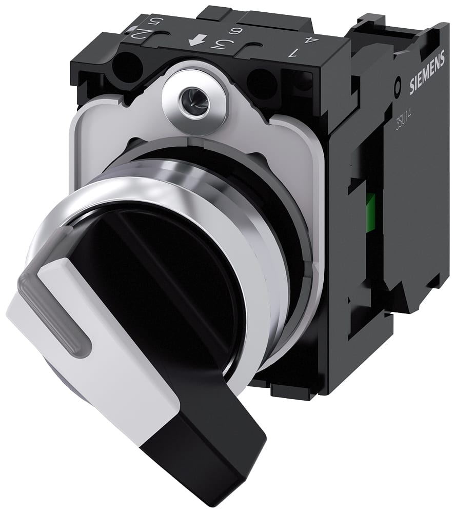 SIEMENS - SIE3SU11502CF601BA0 SELECTOR SWITCH, O-I, BLACK, WHITE