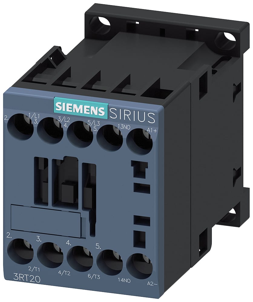 SIEMENS - SIE3RT20161KB41 Contattore dinterfaccia, AC-3e, 9 A/4 kW/400 V, a 3 poli, DC 24 V, 1NO, morsetti a vite
