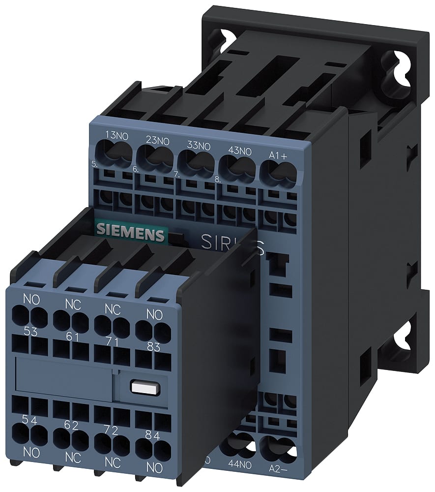 SIEMENS - SIE3RH23622BB40 Contattore ausiliario, 6NO+2NC, DC 24 V, S00, morsetti a molla